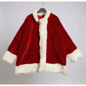 Rubie’s Santa Claus Costume Suit Red Velvet Faux Fur Trim One Size Adult Vintage